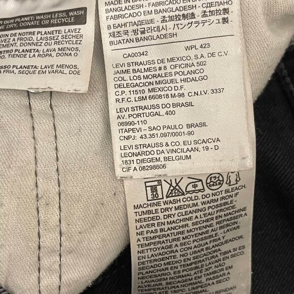 Levi 541 Original Quality Jeans 36x32 Men Black Denim Athletic Tapered Fit - Picture 7 of 11